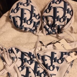 Blue and White Bikini